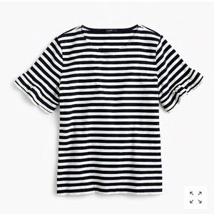 J. Crew Striped ruffle sleeve top!